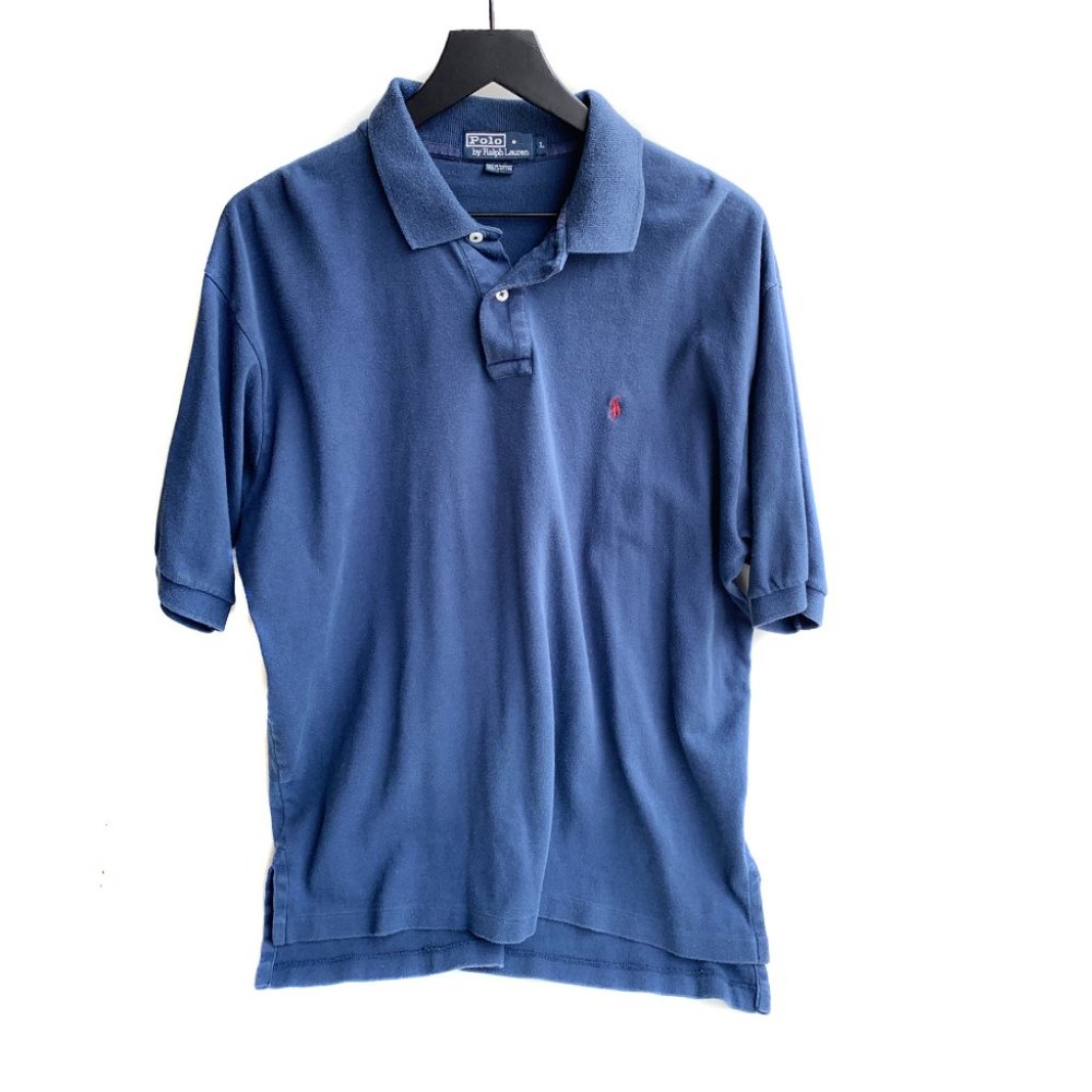 Polo Ralph Lauren Mens L Blue Cotton Polo Shirt